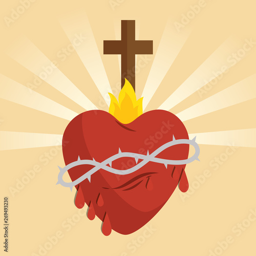 sacred jesus heart icon