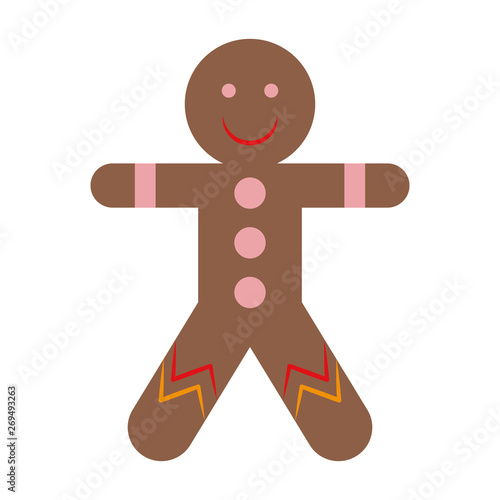 Gingerbread man cookie cartoon vector illustration