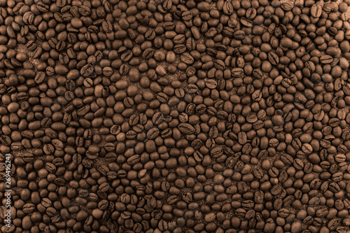 Flavored Coffee Beans Background. Invigorating coffee energy- image.