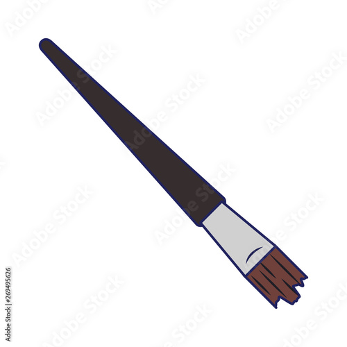 Make up brush cosmetic product cartoon isolated blue lines