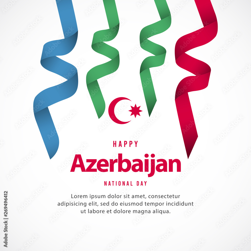 Azerbaijan independence day vector template. Design illustration for banner, advertising, greeting cards or print.