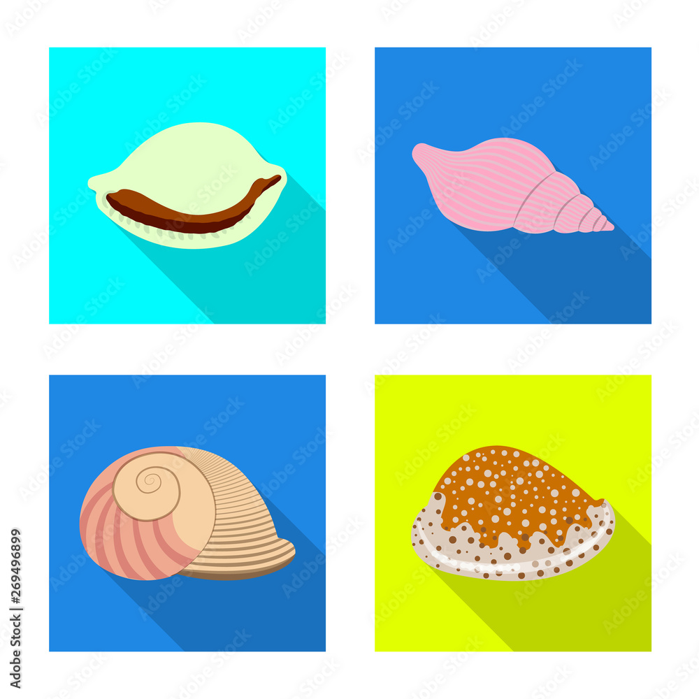 Vector illustration of animal and decoration icon. Set of animal and ocean stock symbol for web.