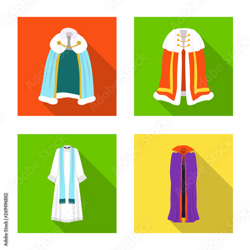 Vector design of material and clothing sign. Set of material and garment stock vector illustration.