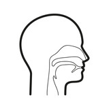 Głowa człowieka, nos i gardło. Ilustracja wektorowa