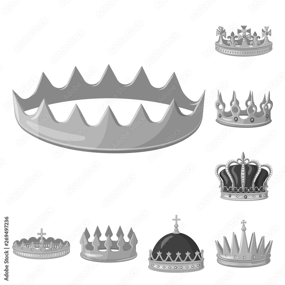 Vector illustration of jewel and vip symbol. Collection of jewel and nobility stock symbol for web. Vector illustration of jewel and vip symbol. Collection of jewel and nobility stock symbol for web.