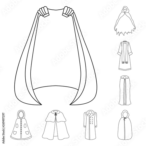 Vector illustration of robe and garment icon. Collection of robe and cloth vector icon for stock.