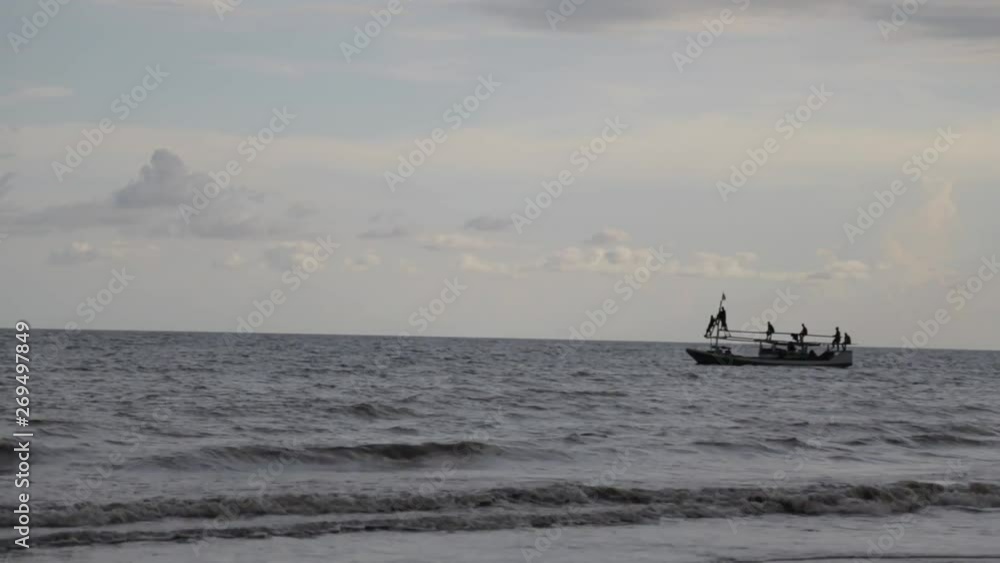 boats with fishermen crossing the coast boats with fishermen crossing the coast