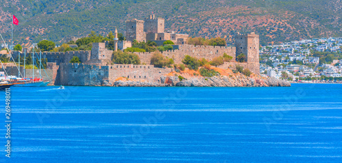 Saint Peter Castle (Bodrum castle) and marina in Bodrum, Turkey