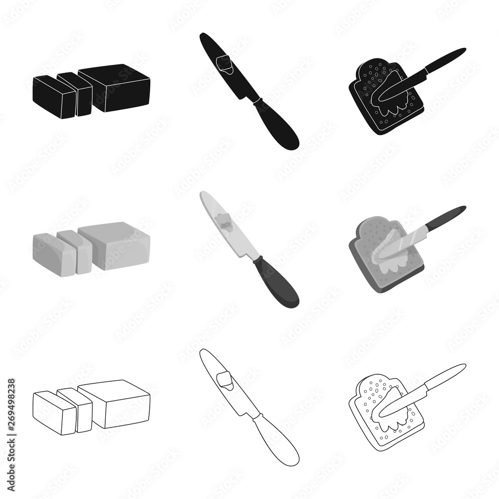 Obraz premium Isolated object of creamy and product icon. Set of creamy and farm vector icon for stock.