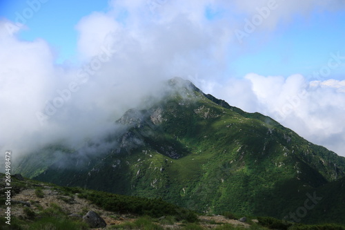 中央アルプス縦走 空木岳山頂への道 三ノ沢岳