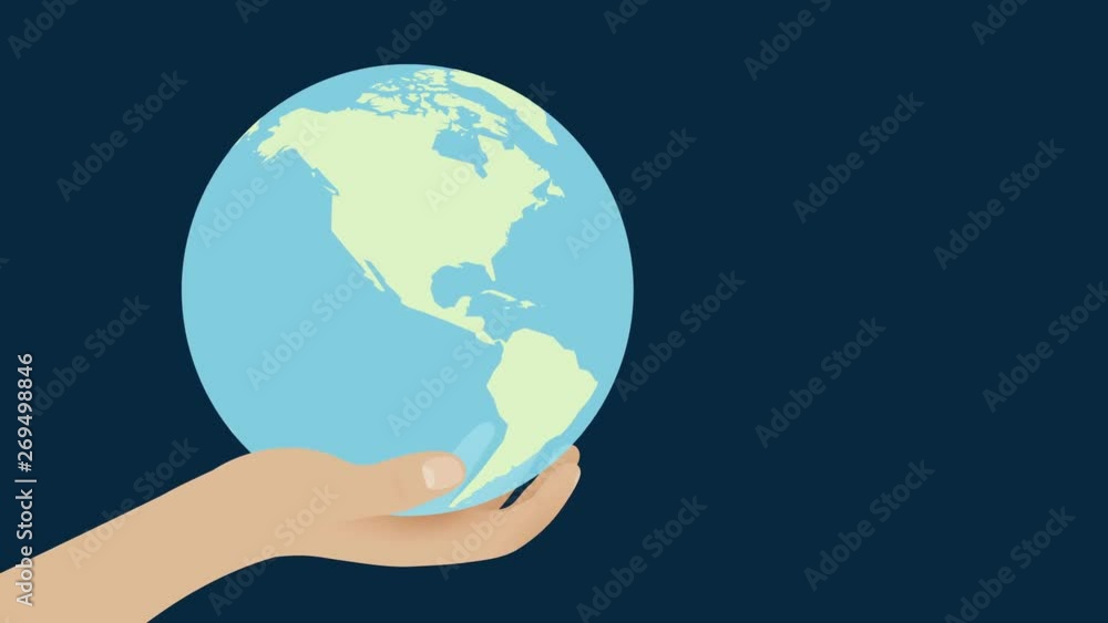 planet earth world globe in hand abstract social motion background planet earth world globe in hand abstract social motion background