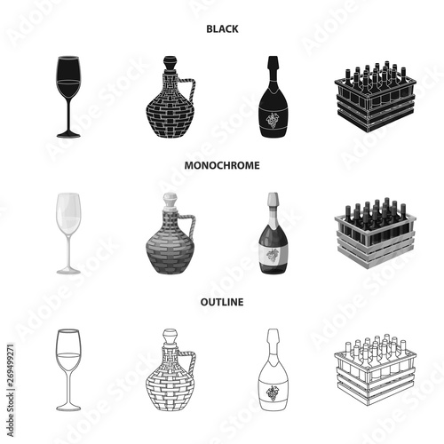Vector design of farm and vineyard sign. Set of farm and product stock symbol for web.