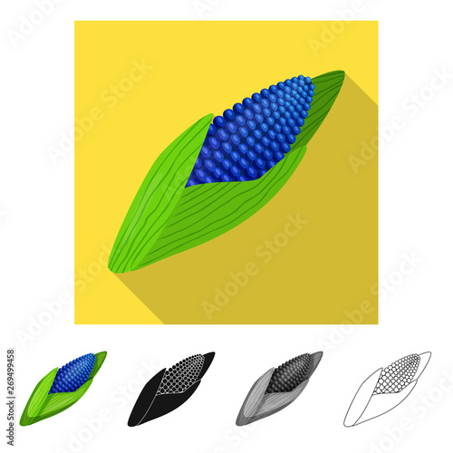 Isolated object of corn and gmo symbol. Collection of corn and seed stock symbol for web.