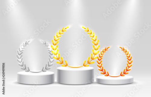 Stage Podium Scene with for Award Ceremony
