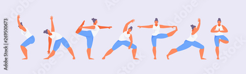 Yoga asanas standing vector