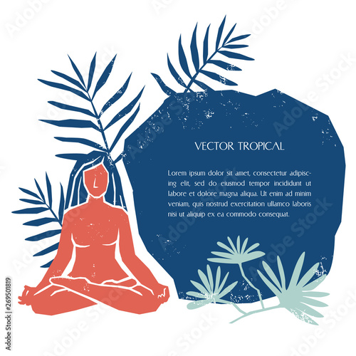 Tropical woman template for design.