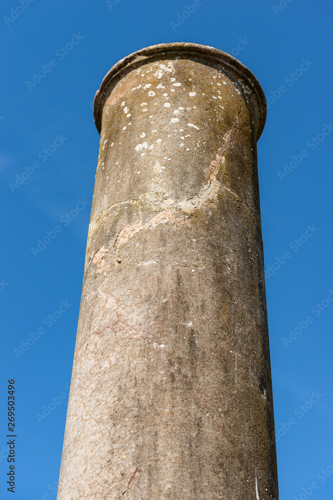 Roman marble column without capital - Ostia Antica Rome Italy