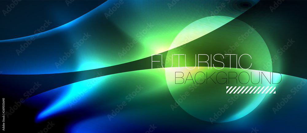 Neon glowing lines, magic energy space light concept, abstract background wallpaper design Neon glowing lines, magic energy space light concept, abstract background wallpaper design