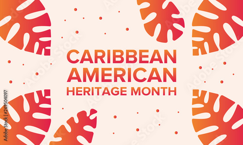 Caribbean American Heritage Month in June. Culture Month to the people of America. Celebrate annual with festival. Happy holiday. Poster, card, banner and background. Vector ilustration