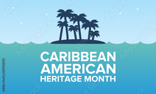 Caribbean American Heritage Month in June. Culture Month to the people of America. Celebrate annual with festival. Happy holiday. Poster, card, banner and background. Vector ilustration