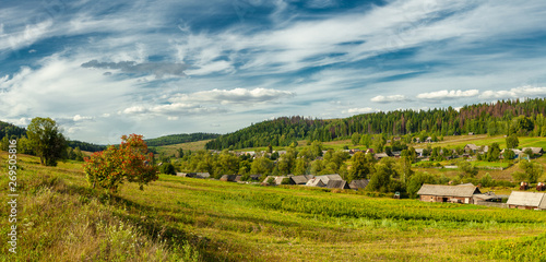 Panorama of the village which was located on a mountain slope