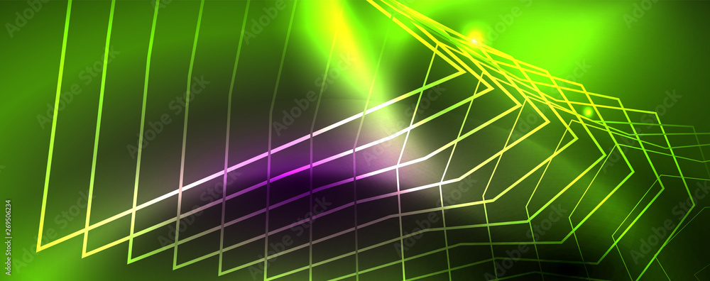 Shiny glowing design background, neon style lines, technology concept, vector Shiny glowing design background, neon style lines, technology concept, vector