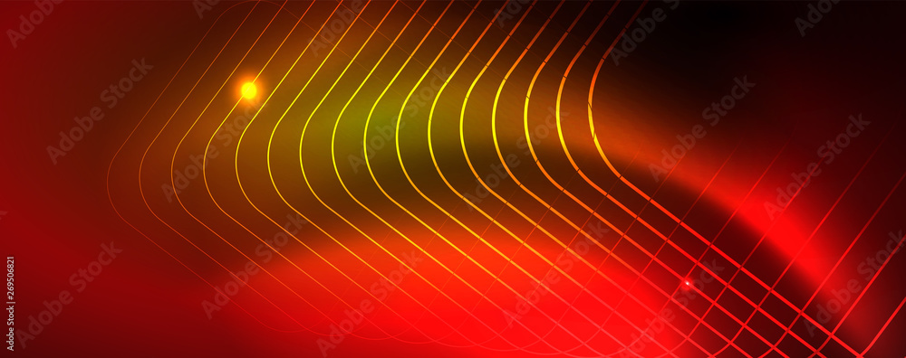 Techno glowing background, futuristic dark template with neon light effects and simple forms, vector Techno glowing background, futuristic dark template with neon light effects and simple forms, vector