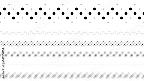 Geometrical repeating abstract dotted pattern page divider line set