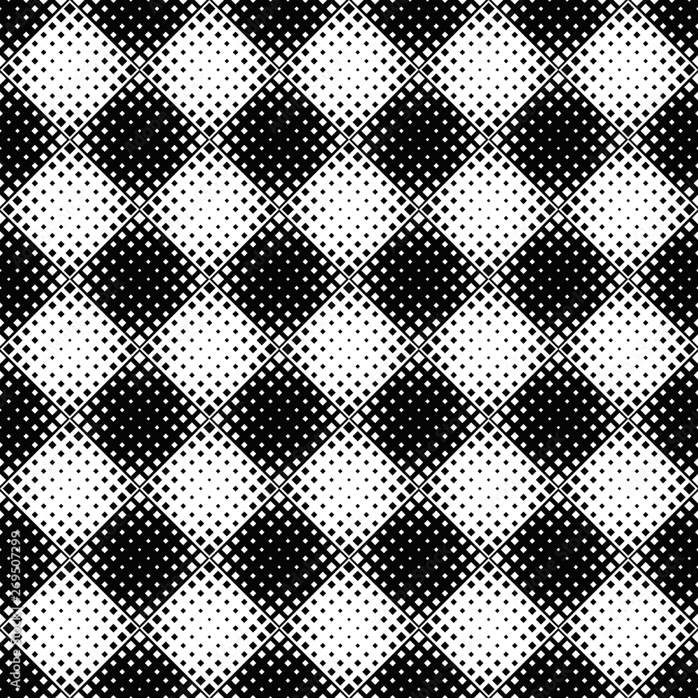 Seamless monochrome abstract diagonal square pattern background design