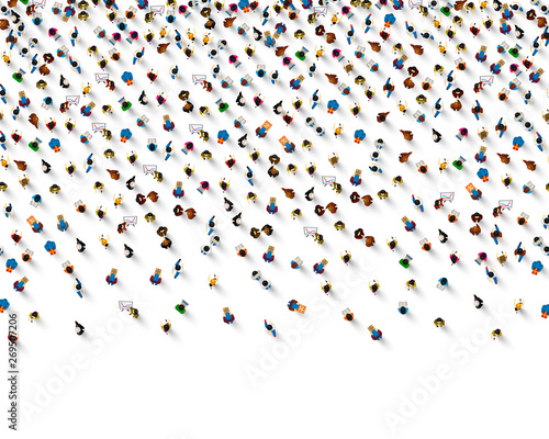 A crowd of people on a white background, Business cover