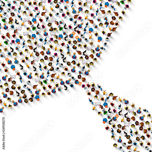 People organized group on white background. Vector