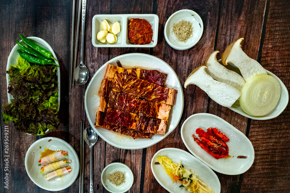 la갈비, 삼겹살, 샤브샤브, 고기구이, 음식점, 스프 la갈비, 삼겹살, 샤브샤브, 고기구이, 음식점, 스프