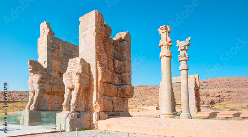Ruins of the ancient Persian capital city of Persepolis - Shiraz, Iran 