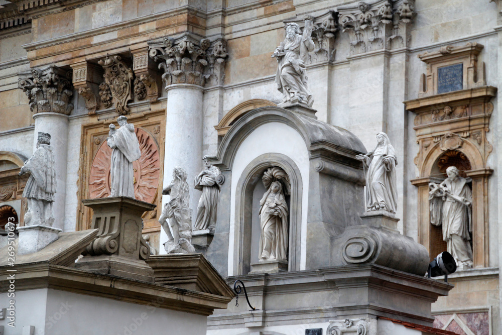 Facade of a church in Krakow, Poland
