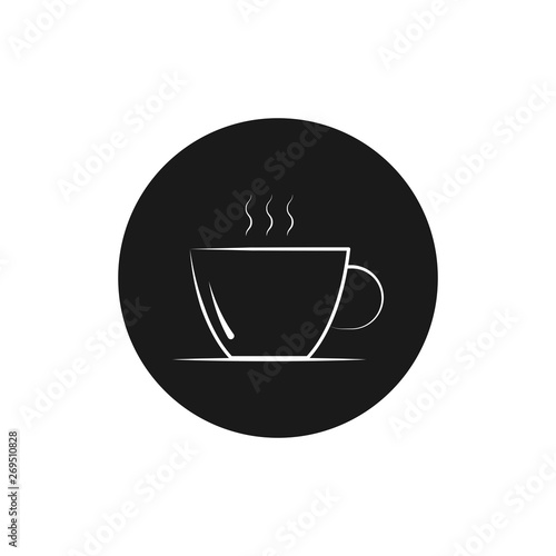 round vectour icon of coffee cup design- Vector