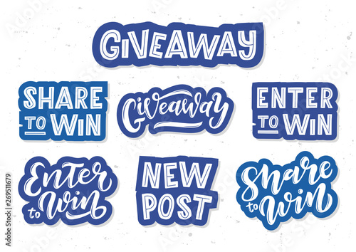 Giveaway hand drawn lettering set