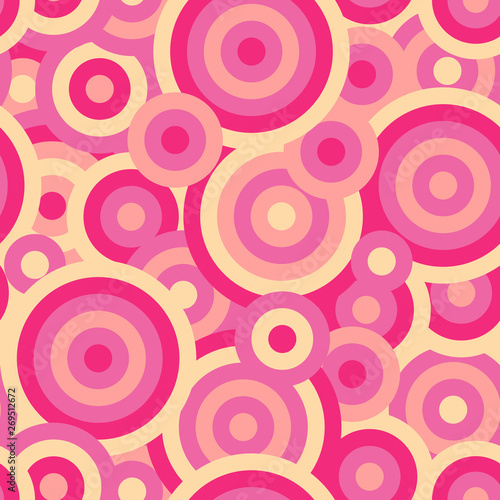 Colorful circles seamless repetitive vector pattern
