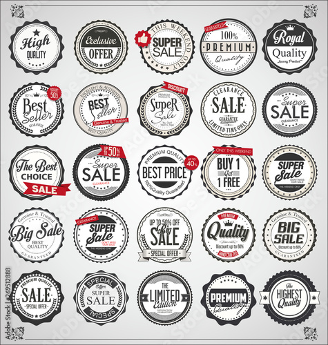 Set of Retro vintage labels and badges