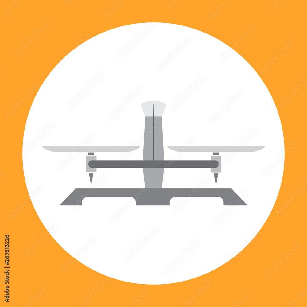 Icon of laboratory science equipment, a two arms balance that have an old style Icon of laboratory science equipment, a two arms balance that have an old style