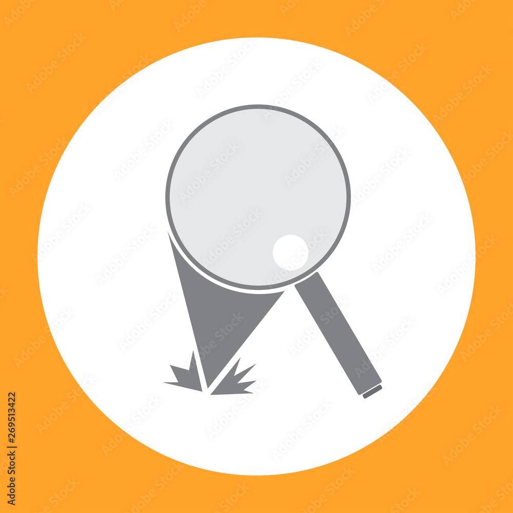 Icon of content creator, a magnifier glass that find some an idea Icon of content creator, a magnifier glass that find some an idea