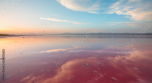 Maharlu pink lake at sunset - Shiraz, Iran