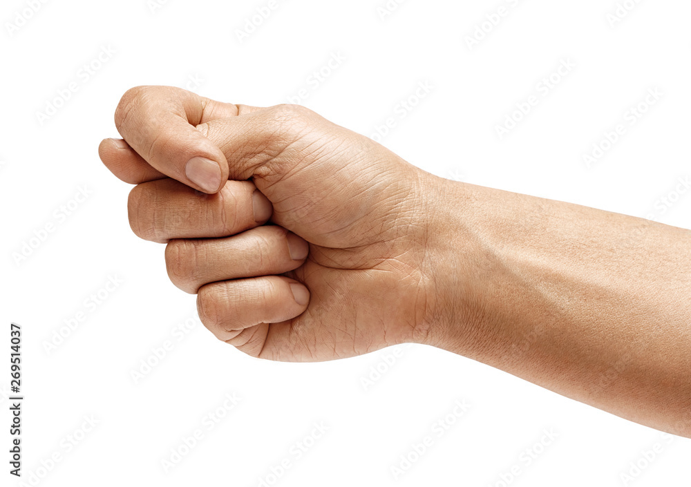 Man's hand shows the fig isolated on white background, negative concept. High resolution product. Close up Man's hand shows the fig isolated on white background, negative concept. High resolution product. Close up