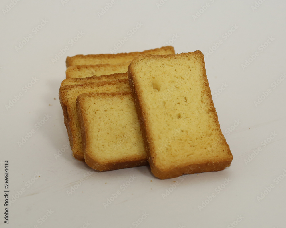 slices of bread on a plate rusk slices of bread on a plate rusk
