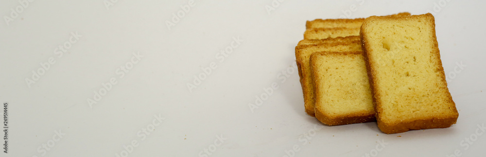 slices of bread on a plate rusk