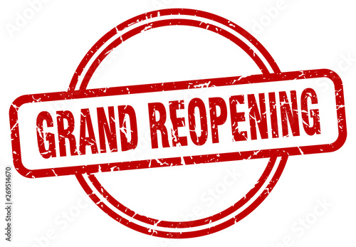 grand reopening grunge stamp
