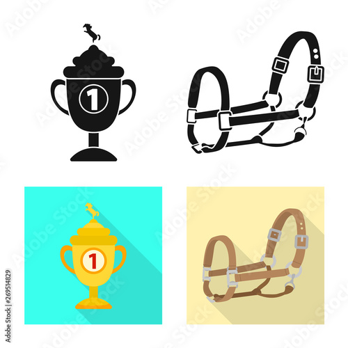 Isolated object of equipment and riding icon. Collection of equipment and competition vector icon for stock.