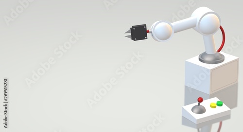 robotic arm  3d rendering for industrial content..
