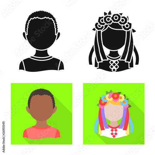 Vector illustration of imitator and resident icon. Set of imitator and culture vector icon for stock.