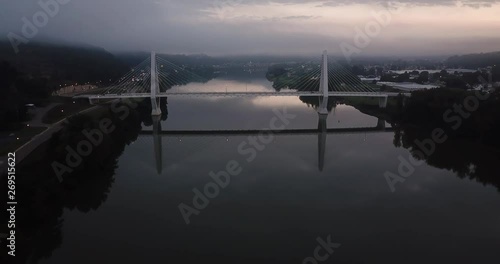 Early morning at Bridge of Honor, located between Pomeroy, Ohio and Mason, West Virginia. photo