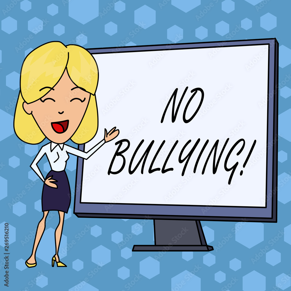 Word writing text No Bullying. Business photo showcasing stop aggressive behavior among children power imbalance Word writing text No Bullying. Business photo showcasing stop aggressive behavior among children power imbalance